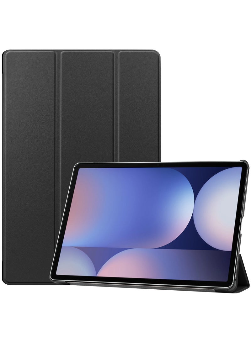 Case for Samsung Galaxy Tab S10 Plus 12.4 Inch 2024 SM-X820 Premium Leather Flap Tablet Case with Stand Function Auto Wake/Sleep Cover (Black) - Image 1