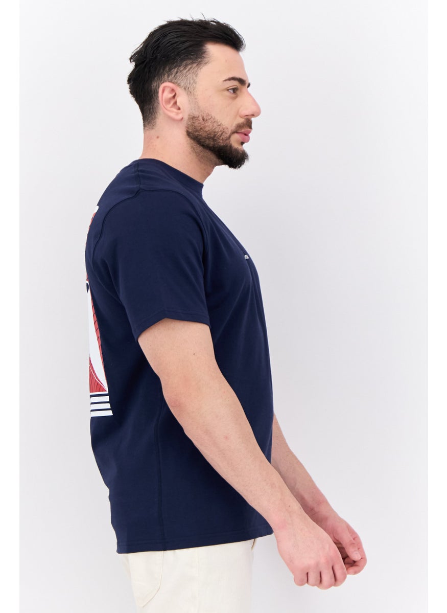Royal Denim Division Men Crew Neck Embroidered Logo Short Sleeves T-shirt, Navy  - Image 2