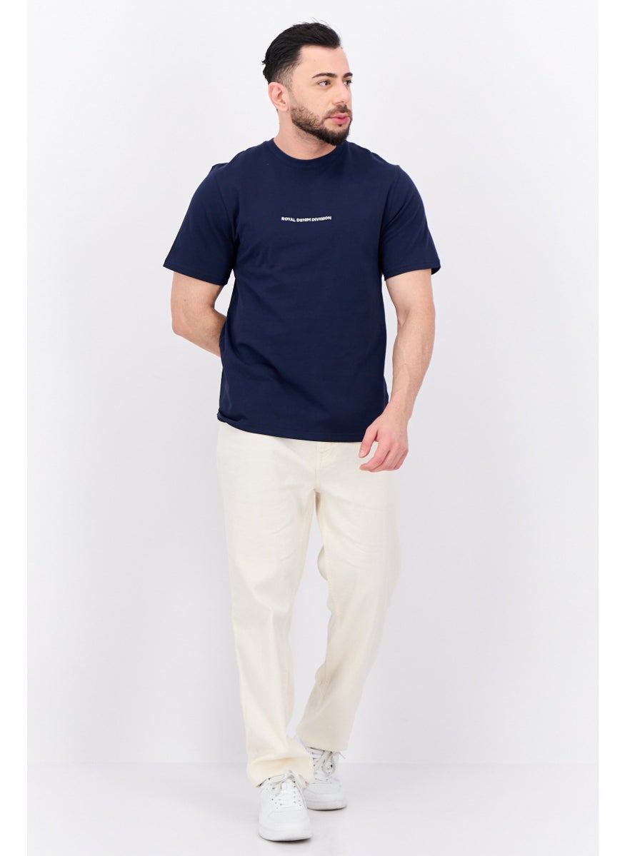 Royal Denim Division Men Crew Neck Embroidered Logo Short Sleeves T-shirt, Navy  - Image 4