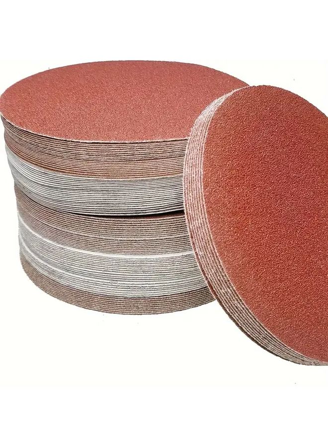 50pcs 150mm 320 Grit Aluminum Oxide Sanding Discs For Woodworking Drilling Polishing - Image 3