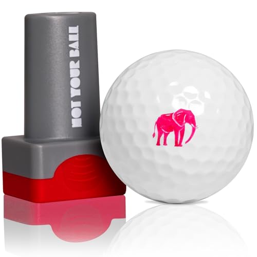 QUBI Golf Ball Stamp, Golf Ball Stamper, Reusable Self-Inking Golf Ball Stamp Marker to Identify Golf Balls, Golf Gifts Golf Accessories for Men and Women Golfers (Elephant) - Image 1