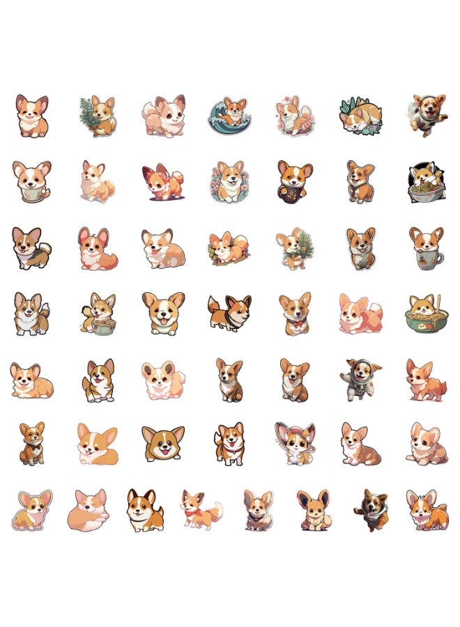 قوس قزح أورينبو 50 قطعة من ملصقات ويلش كورجي لزجاجات المياه، ملصقات جمالية عصرية مقاومة للماء للفتيات المراهقات، مثالية لزجاجة المياه والكمبيوتر المحمول والهاتف والسفر، مصنوعة من الفينيل المتين للغاية - Image 5