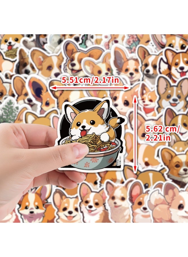 قوس قزح أورينبو 50 قطعة من ملصقات ويلش كورجي لزجاجات المياه، ملصقات جمالية عصرية مقاومة للماء للفتيات المراهقات، مثالية لزجاجة المياه والكمبيوتر المحمول والهاتف والسفر، مصنوعة من الفينيل المتين للغاية - Image 2