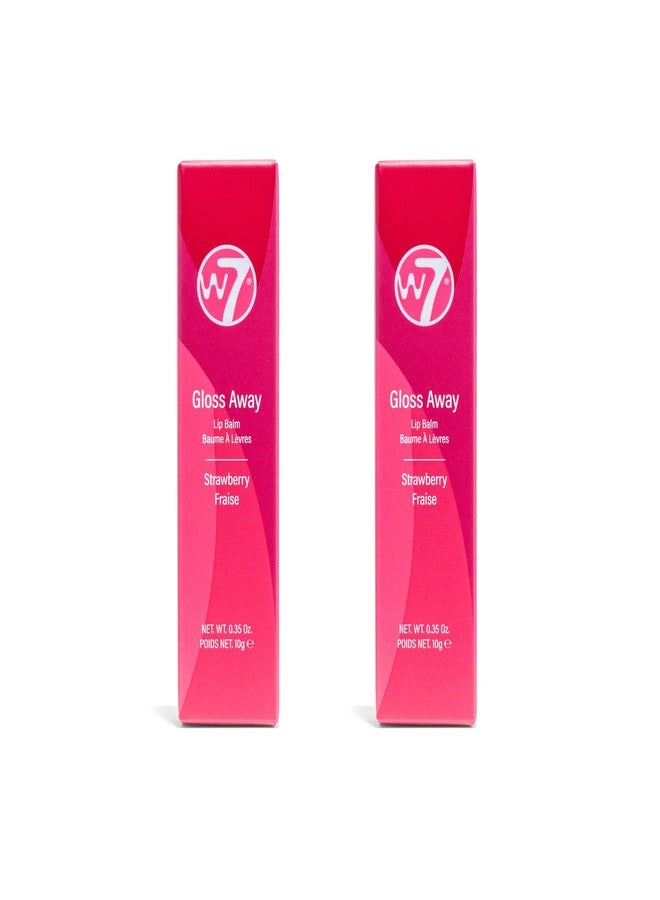 W7 Gloss Away Lip Balm - 2 Piece Set - Nourishing Lip Balm Formula With Shea Butter - Strawberry - Image 2