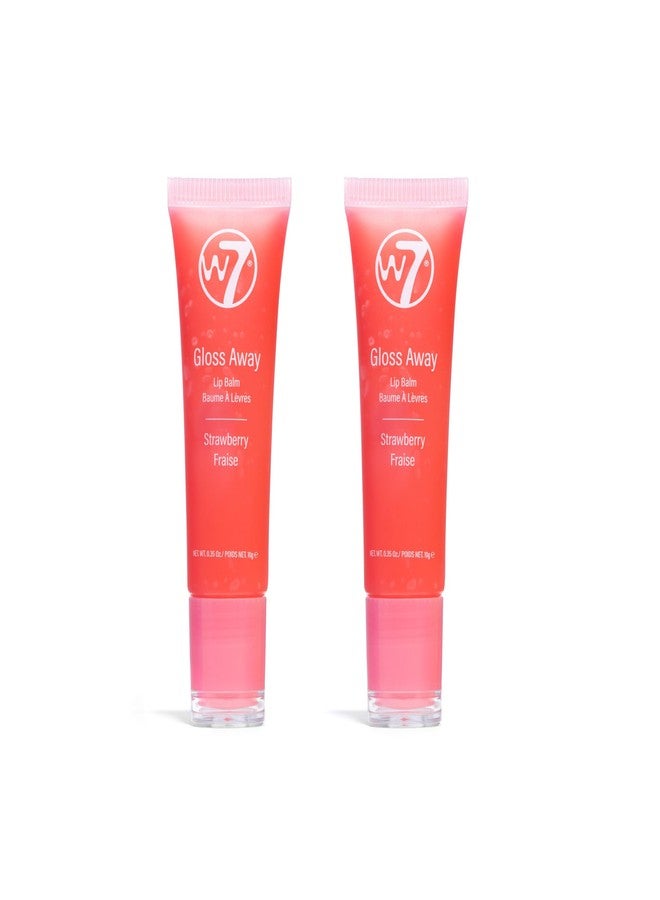 W7 Gloss Away Lip Balm - 2 Piece Set - Nourishing Lip Balm Formula With Shea Butter - Strawberry - Image 1