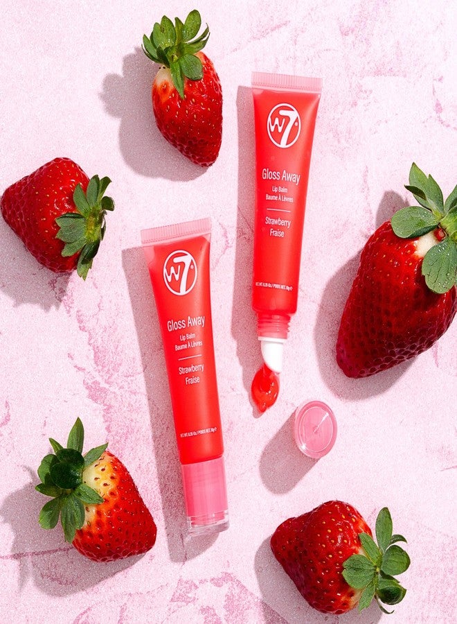 W7 Gloss Away Lip Balm - 2 Piece Set - Nourishing Lip Balm Formula With Shea Butter - Strawberry - Image 5