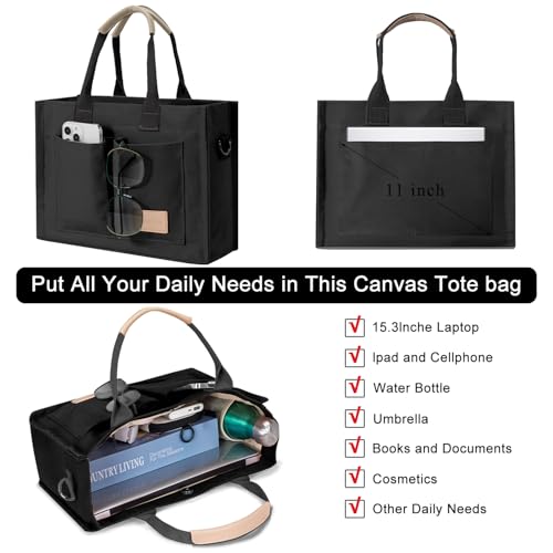 GASSDA Tote Bags for Women Canvas Tote Purse Crossbody Bags with Pockets Top Handle Shoulder Handbags Satchel Bags for Women - Image 4