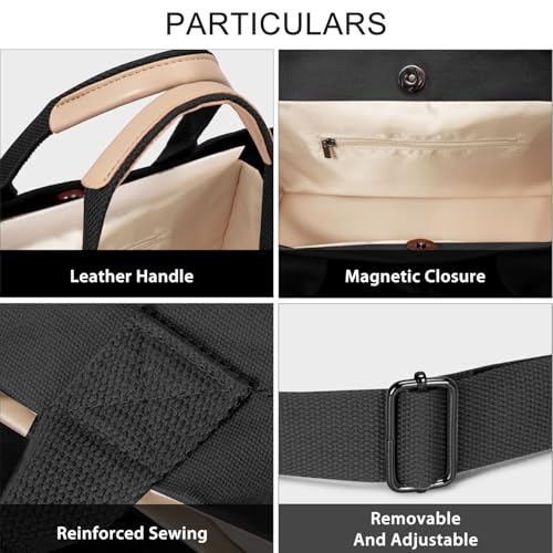 GASSDA Tote Bags for Women Canvas Tote Purse Crossbody Bags with Pockets Top Handle Shoulder Handbags Satchel Bags for Women - Image 5