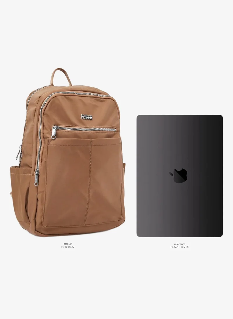 Styli Styli Solid Backpack with Multi-Pocket