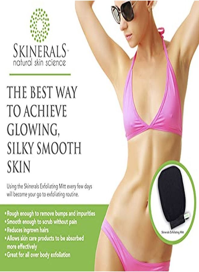 Skinerals - Premium Exfoliator Mitt Padded Microfiber Dead Skin Cell Remover Glove For Tanning Black - Image 1