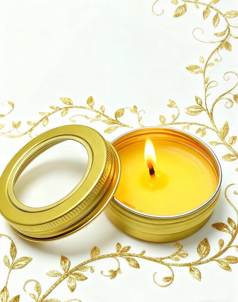 LJY 28Pcs Aluminum Tin Jar Refillable Containers Round Tin Container Bottle for DIY Projects,Gifts,Cosmetic,Cream,Diamond, Salves,Balms,Lip Balm,Spices (Gold Clear Lids, 28 Pcs 1oz) - Image 4