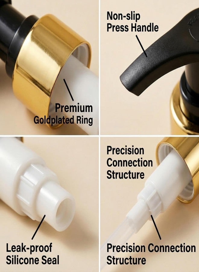 OHEETU 6PCS Black Plastic 24/410 Soap Dispenser Pump Replacement Heads Nozzles Tops for Cosmetic Toiletry Bottles - Image 5