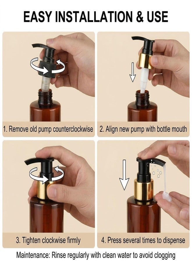 OHEETU 6PCS Black Plastic 24/410 Soap Dispenser Pump Replacement Heads Nozzles Tops for Cosmetic Toiletry Bottles - Image 4