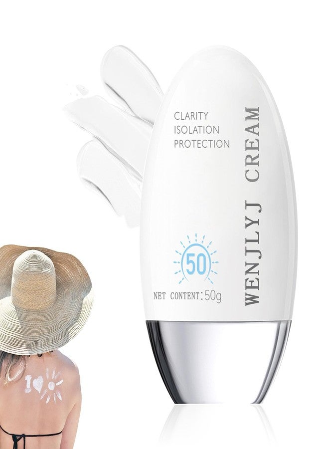 WENJLYJ Hydrating Face Sunscreen,Tinted Moisturizer with SPF50 PA+,Lightweight Facial Sunscreen Long Lasting Sunblock,Soft Cream Texture,Face Primer,All-Day Wear - Image 1
