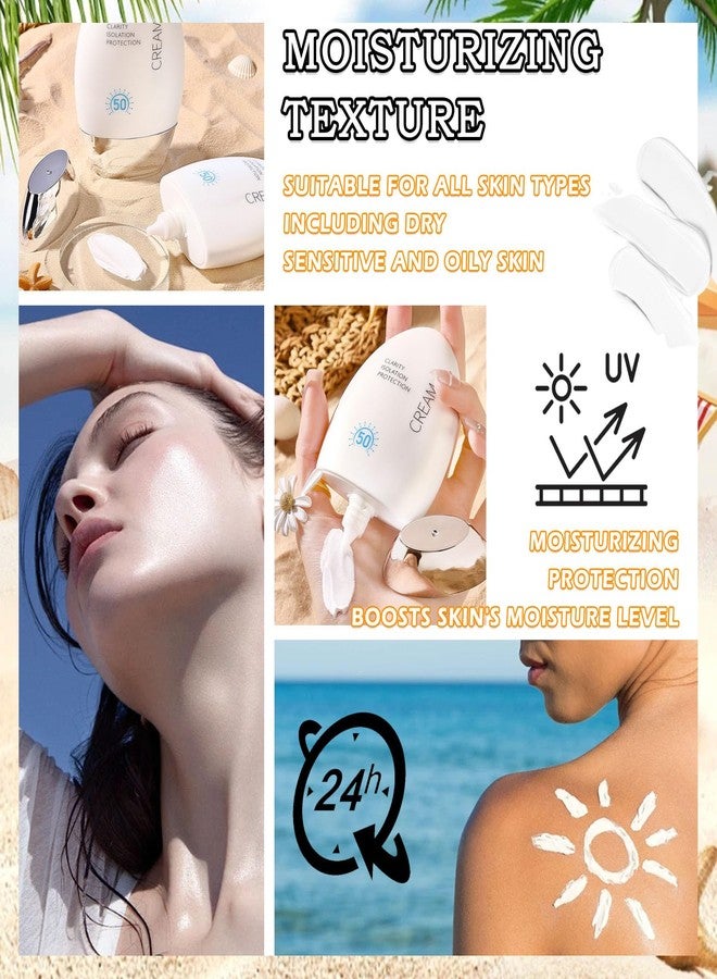 WENJLYJ Hydrating Face Sunscreen,Tinted Moisturizer with SPF50 PA+,Lightweight Facial Sunscreen Long Lasting Sunblock,Soft Cream Texture,Face Primer,All-Day Wear - Image 4