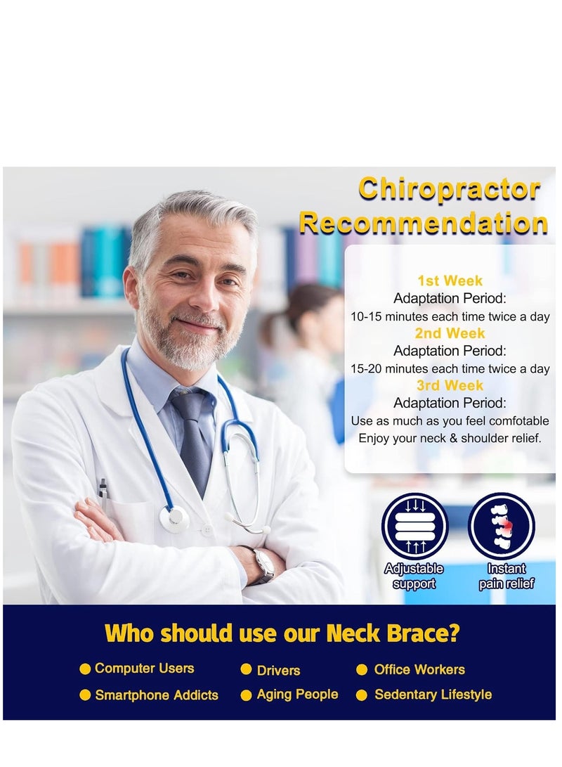 KASTWAVE وسادة سفر، جهاز شد الرقبة العنقية، حمالة رقبة محمولة لتوفير دعم الرقبة وتخفيف آلام الرقبة، أجهزة شد الرقبة للاستخدام المنزلي لتخفيف الضغط عن الرقبة (أزرق) - Image 3