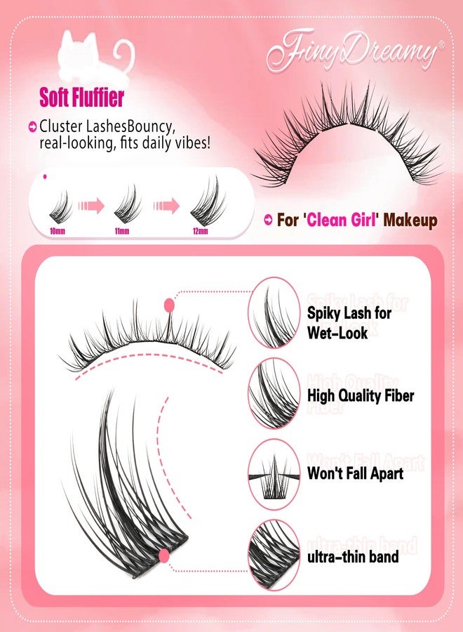 FinyDreamy Natural Manga Lash Clusters with Spikes Fairy Short Cluster Eyelash Extensions Anime Individual Lashes C Curl Wispy Eyelash Clusters Short False Eyelashes Extensions (Manga,10-12mm) - Image 4