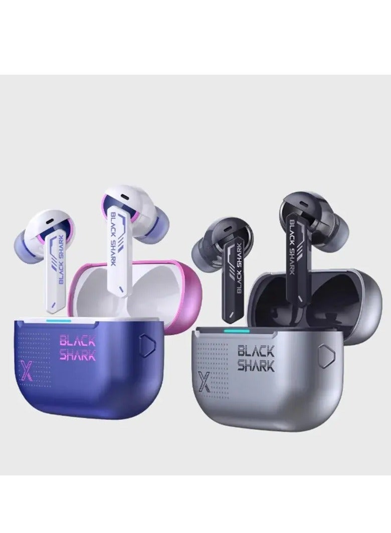 بلاك شارك سماعة داخل الأذن بلاك شارك  Joybuds Plus للالعاب سماعات لاسلكية للحد من الضوضاء في الأذن سماعات مريحة لهاتف Iphone Music سماعات مخصصة للاستمتاع اللون فضي كهربائي - Image 1