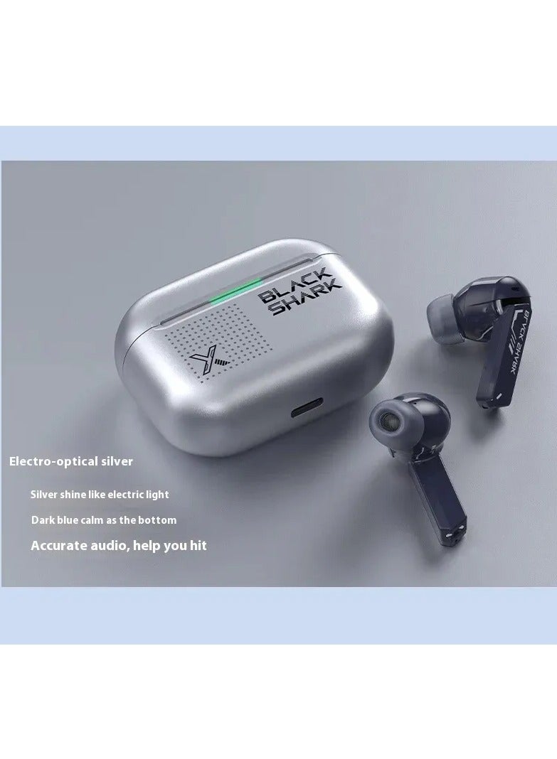 بلاك شارك سماعة داخل الأذن بلاك شارك  Joybuds Plus للالعاب سماعات لاسلكية للحد من الضوضاء في الأذن سماعات مريحة لهاتف Iphone Music سماعات مخصصة للاستمتاع اللون فضي كهربائي - Image 3