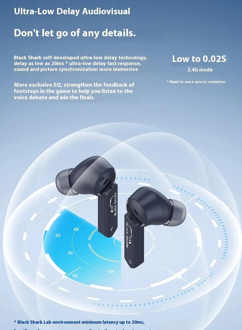 بلاك شارك سماعة داخل الأذن بلاك شارك  Joybuds Plus للالعاب سماعات لاسلكية للحد من الضوضاء في الأذن سماعات مريحة لهاتف Iphone Music سماعات مخصصة للاستمتاع اللون فضي كهربائي - Image 4