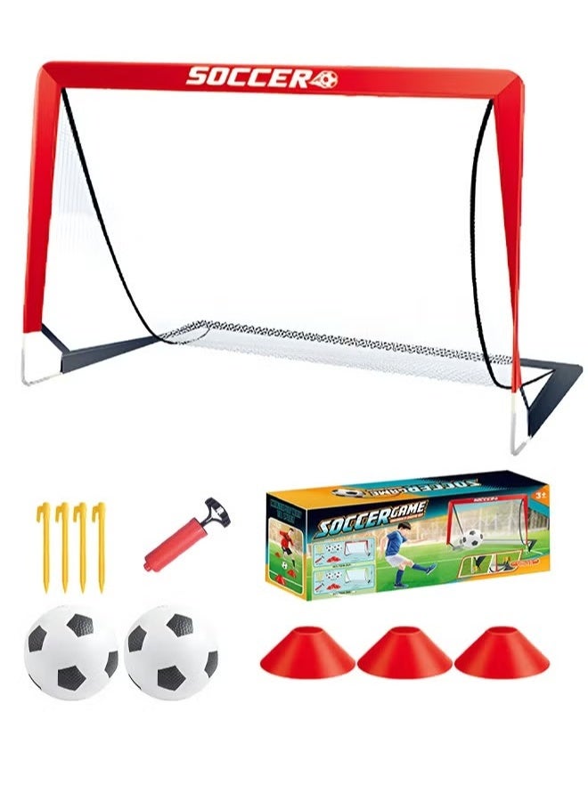 EETU Youth Soccer Backyard Set, Soccer Nets Training Equipment,Soccer Ball+Football Net+Soccer Training Goals,Indoor Outdoor Games Practice Portable Set For Kids Adults,Perfect Soccer Gift - Image 1