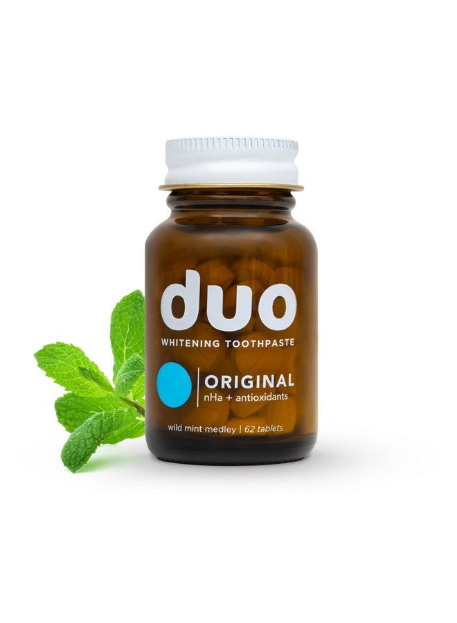 Duo Toothpaste Tablets | Nano-Hydroxyapatite (nHa) Natural Whitening, Remineralize, Reduce Sensitivity | Sustainable & Plastic Free | Dentist Created | Wild Mint Medley - 1 Bottle / 62 Tablets - Image 1