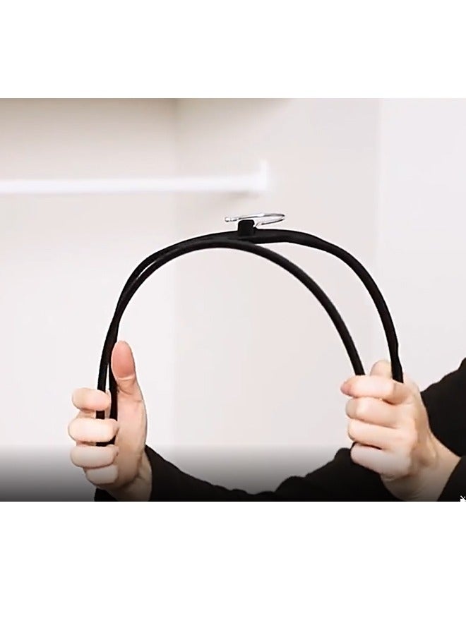 30 قطعة علاّقة ملابس أطفال غير قابلة للانزلاق، خطاف دوار 360 درجة، رف تجفيف الملابس (شماعة توافد سوداء) - Image 5