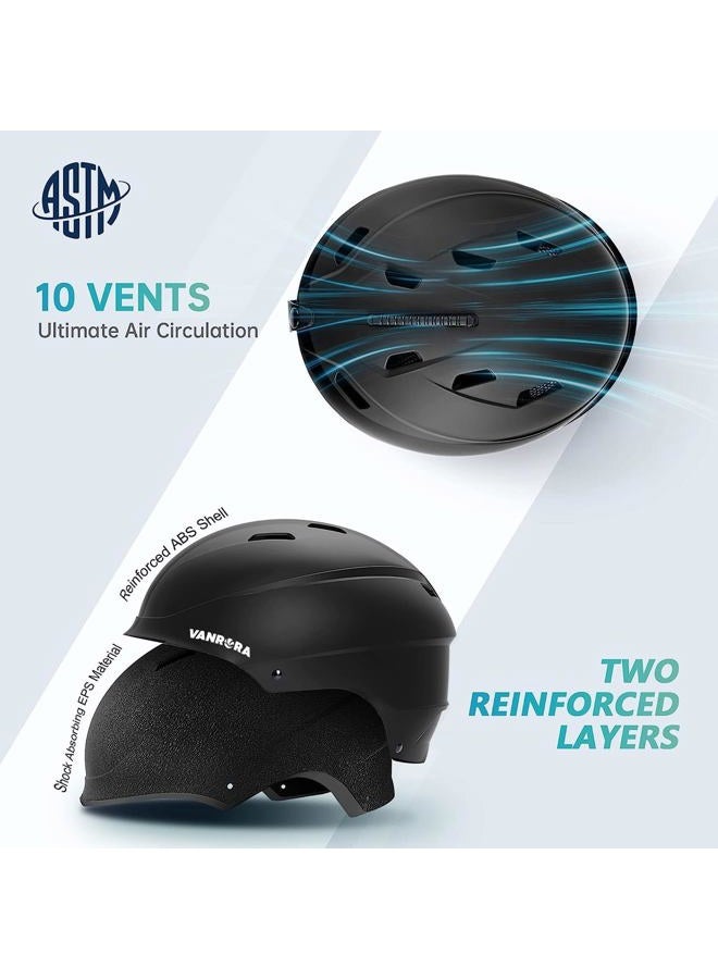 VANRORA Ski Helmet and Goggles Set, Black M/Red Lens - Image 2