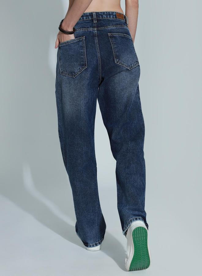 هاي ستار جينز قطني بخصر عالي وقصة مستقيمة - Image 3