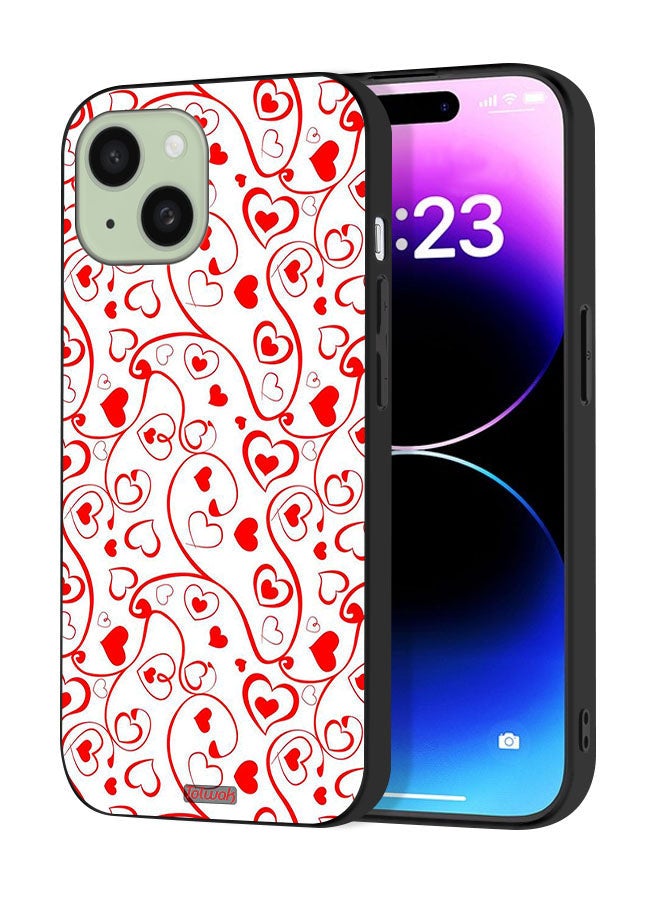 Tolwak Apple iPhone 15 Protective Case Cover Hearts Pattern - Image 1