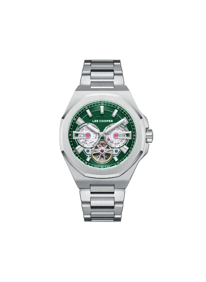 Lee Cooper Men's Automatic Display Watch With Silver Metal Strap - LC08124.370