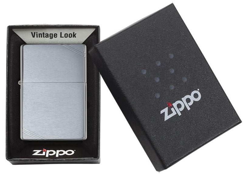 Zippo زيبو كروم مصقول عتيق مع تصميم شرائط جيب ولاعة مقاومة للرياح أنيقة بجسم معدني فاخر صديقة للبيئة فريدة من نوعها ملائمة للسفر - Image 5