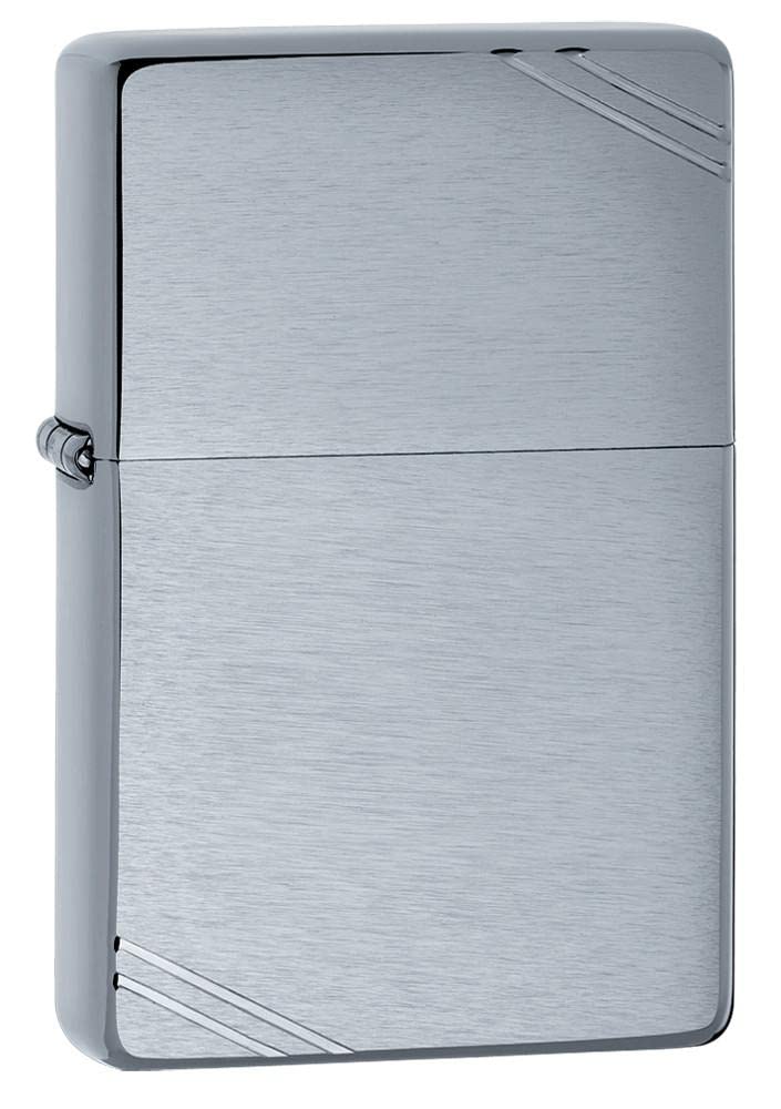 Zippo زيبو كروم مصقول عتيق مع تصميم شرائط جيب ولاعة مقاومة للرياح أنيقة بجسم معدني فاخر صديقة للبيئة فريدة من نوعها ملائمة للسفر - Image 1