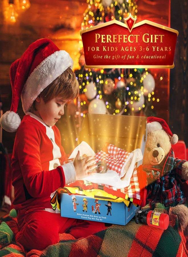 fedio 14Pcs Toddler Dress up Clothes,Boys Dress up Costumes for Play,Kids Dress up Set with Firefighter,Construction Worker,Chef,Police Costume,Toddler Boy Toys Christmas Birthday Gifts for 3-6 Years Old - Image 2