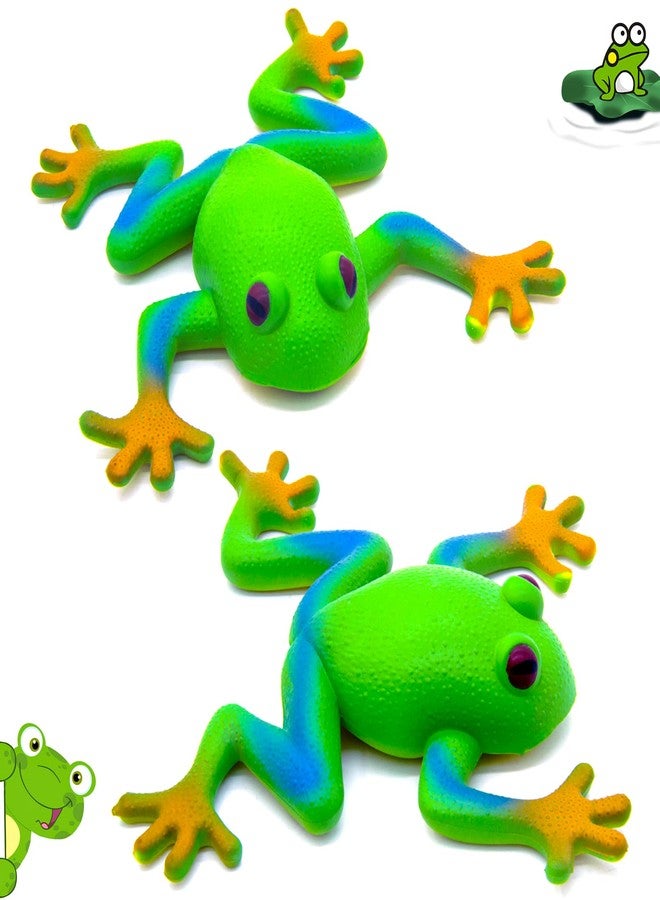 KIBBEH 2 Piece Frog Filling Set, Realistic Frog Simulation Frog Animal Model Soft Elastic Party TPR Tree Frog Sensory - Image 1