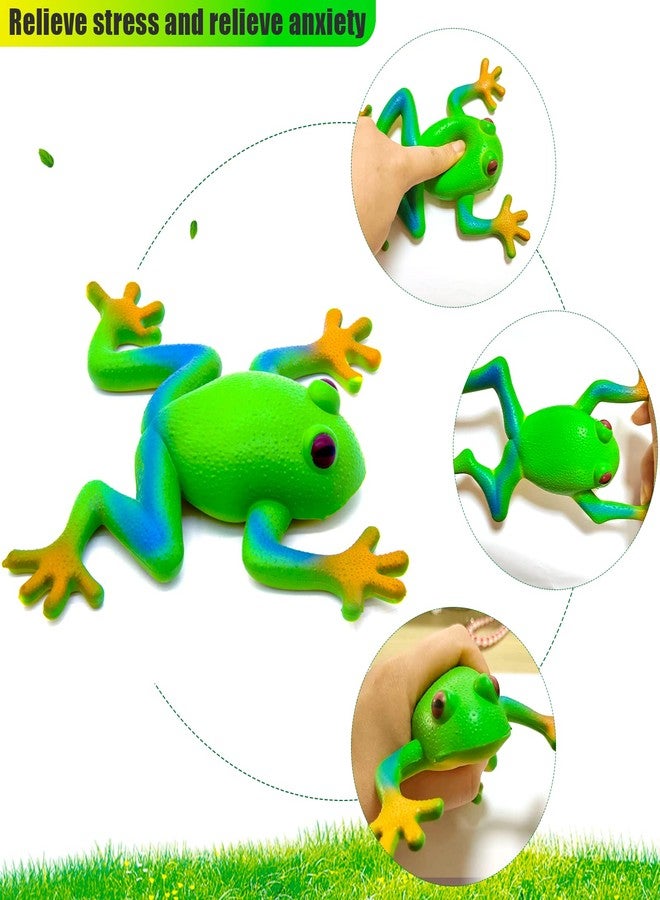 KIBBEH 2 Piece Frog Filling Set, Realistic Frog Simulation Frog Animal Model Soft Elastic Party TPR Tree Frog Sensory - Image 4