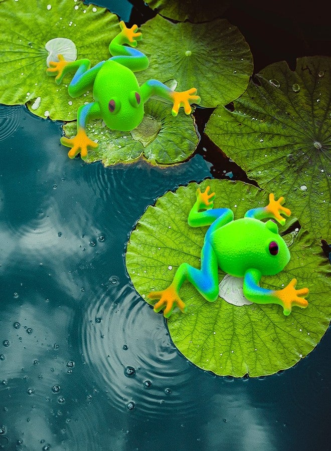 KIBBEH 2 Piece Frog Filling Set, Realistic Frog Simulation Frog Animal Model Soft Elastic Party TPR Tree Frog Sensory - Image 2