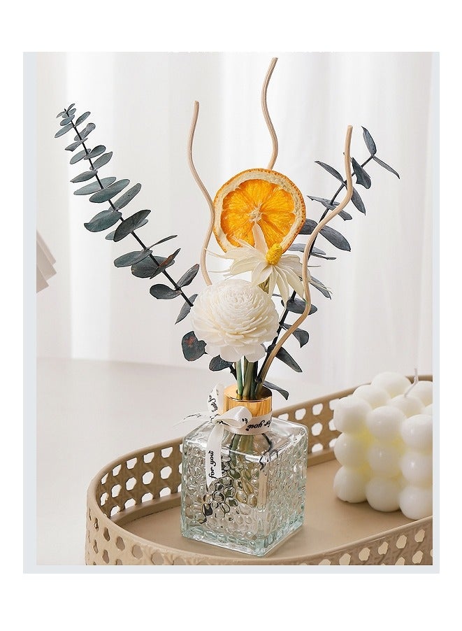 Lime Basil Citrus Fraganced  80ml Flower Reed Diffuser Set Scent Diffuser With Sticks Home Fragrance Flower Diffuser For Home Office Bathroom Shelf