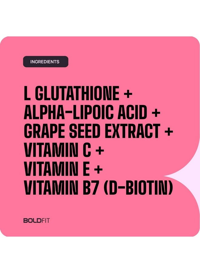 Boldfit L-Glutathione & Vitamin C Supplement Combo Pack With Zinc, Amla, Grape Extract, Vitamin E & Biotin For Skin, Immunity & Wellness Support - 90 Count - Image 5