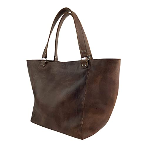 Hide & Drink, Formal Tote Bag, Female Bag, Travel and Shopping Accessory, Handbag for Women, Full Grain Leather, Handmade, Bourbon Brown - Image 2