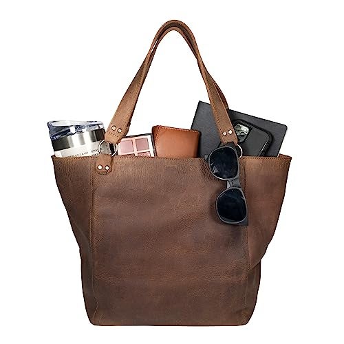 Hide & Drink, Formal Tote Bag, Female Bag, Travel and Shopping Accessory, Handbag for Women, Full Grain Leather, Handmade, Bourbon Brown - Image 4