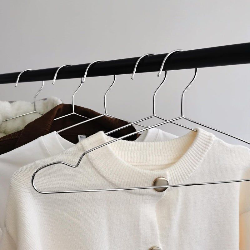 BGRQRIQ Wire Hangers 30 Pack, Heavy Duty, Space Saving, Stainless Steel, Silver, 16.5inches Closet Hangers for Hanging Coats, Suits, Jackets, Shirts,T-Shirt - Image 5