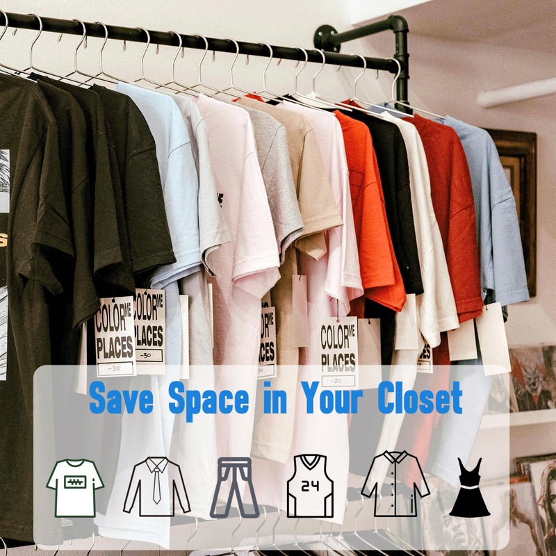 BGRQRIQ Wire Hangers 30 Pack, Heavy Duty, Space Saving, Stainless Steel, Silver, 16.5inches Closet Hangers for Hanging Coats, Suits, Jackets, Shirts,T-Shirt - Image 4