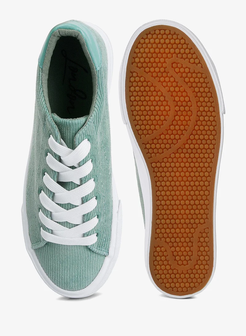 London Rag Mint Mint Flatform Canvas Sneakers for Women | Best Price UAE