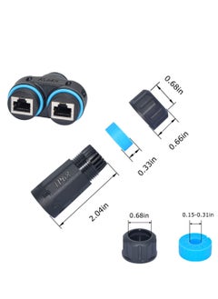Excefore Waterproof RJ45 Coupler Splitter, IP68 Waterproof Ethernet Coupler, 1 in 2 Out Splitter IP68 Ethernet Outdoor LAN Cable Connector for Cat5/Cat5e/Cat6/Cat7/Cat8 Ethernet Cable (1 Pair Female)  - Image 5
