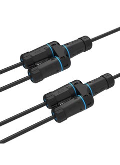 Excefore Waterproof RJ45 Coupler Splitter, IP68 Waterproof Ethernet Coupler, 1 in 2 Out Splitter IP68 Ethernet Outdoor LAN Cable Connector for Cat5/Cat5e/Cat6/Cat7/Cat8 Ethernet Cable (1 Pair Female)  - Image 1