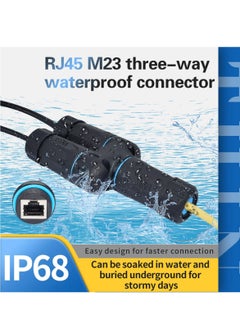 Excefore Waterproof RJ45 Coupler Splitter, IP68 Waterproof Ethernet Coupler, 1 in 2 Out Splitter IP68 Ethernet Outdoor LAN Cable Connector for Cat5/Cat5e/Cat6/Cat7/Cat8 Ethernet Cable (1 Pair Female)  - Image 2