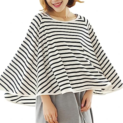 Sunkizzrs® Cotton 360° Nursing Covers for Breastfeeding - Feeding Cover Breastfeeding Mother - Nursing Covers for Feeding Mom - Feeding Scarf Breastfeeding - Breastfeeding Cover (Black & White) - Image 1