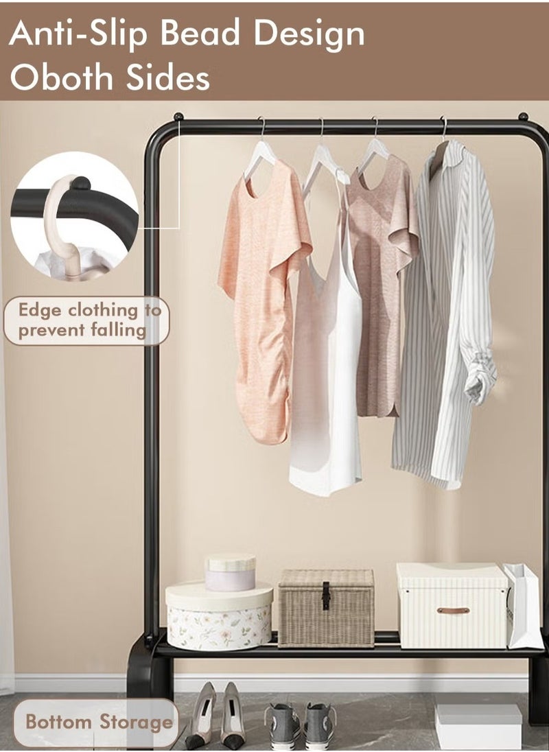 Cozara Clothes Rack, Clothes Hanger With Bottom Storage Rack, Metal Clothes Hanger For Bedroom Home Office, Multifunctional Clothes Hanger, Easy To Assemble, Black  - Image 2
