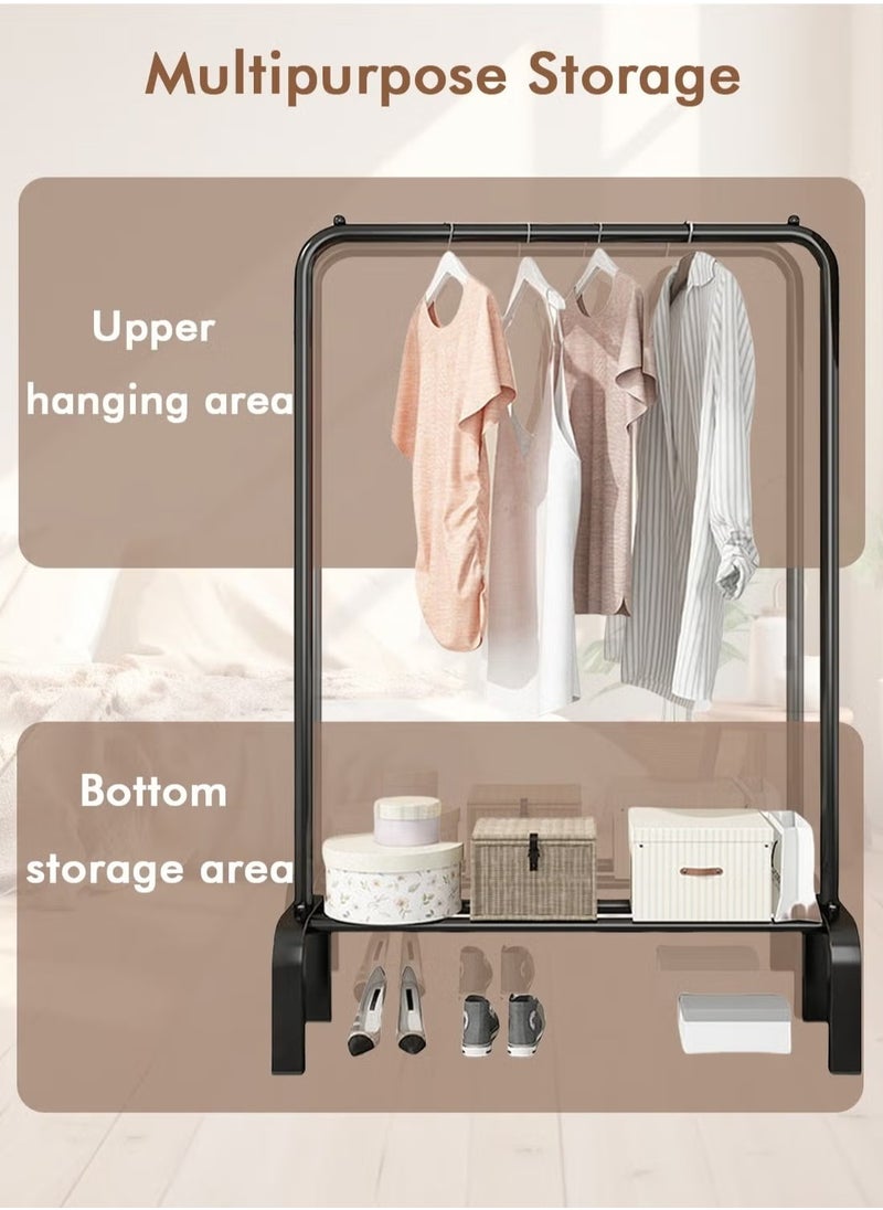 Cozara Clothes Rack, Clothes Hanger With Bottom Storage Rack, Metal Clothes Hanger For Bedroom Home Office, Multifunctional Clothes Hanger, Easy To Assemble, Black  - Image 3